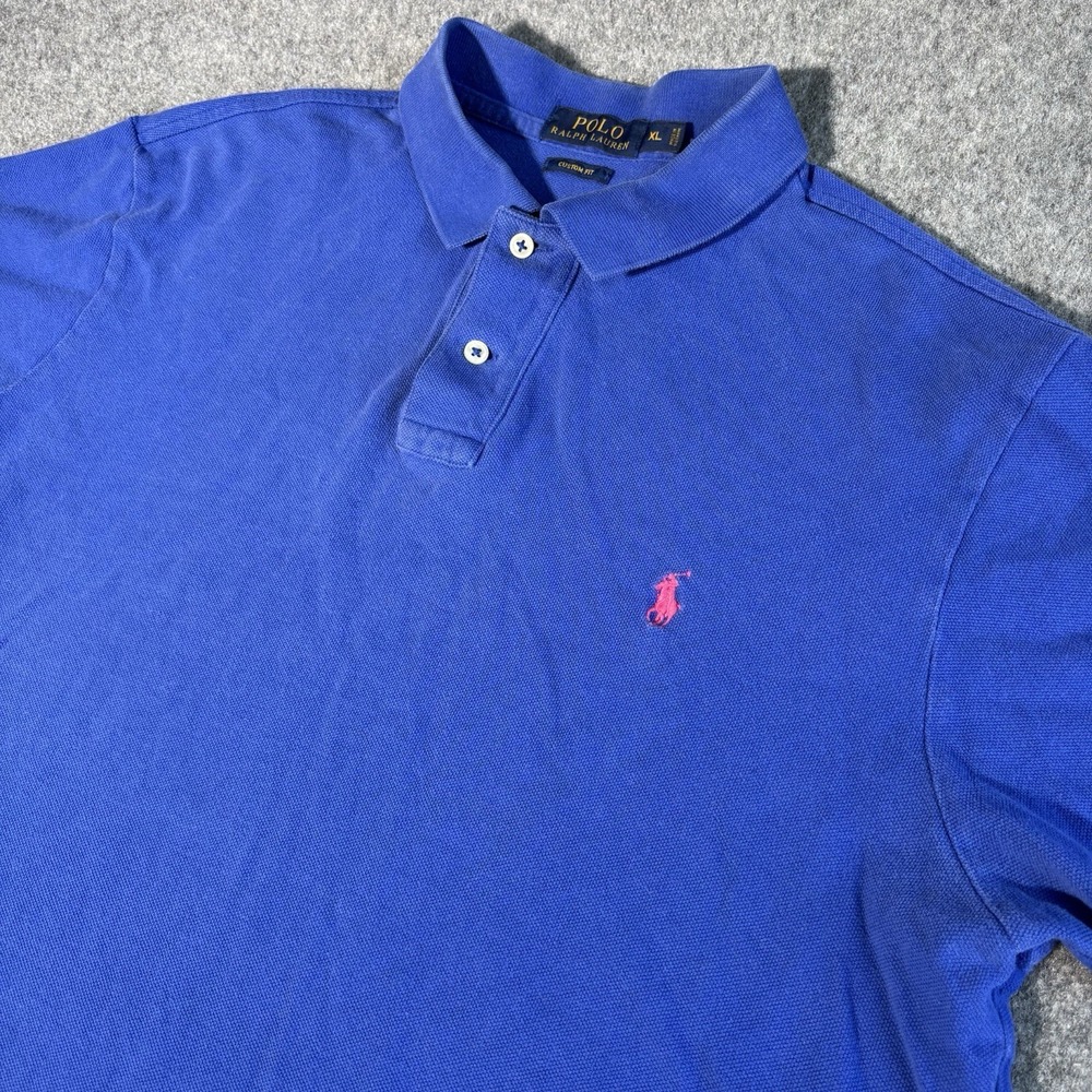 Polo Ralph Lauren Polo Shirt Mens XL Blue Custom Fit Short Sleeve Pony Logo
